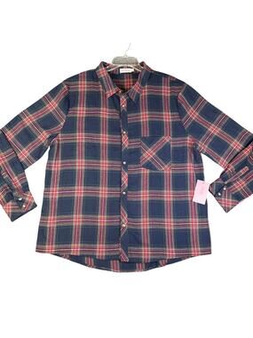 Ivy City Co Mariner Tartan Plaid Button Up Shirt XXL Navy Red Family Match NWT